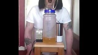 bisexual crossdresser with his portable cow milking tackle part 4